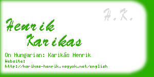 henrik karikas business card