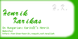 henrik karikas business card